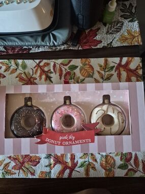 pink sky Donut Ornaments Set of 3